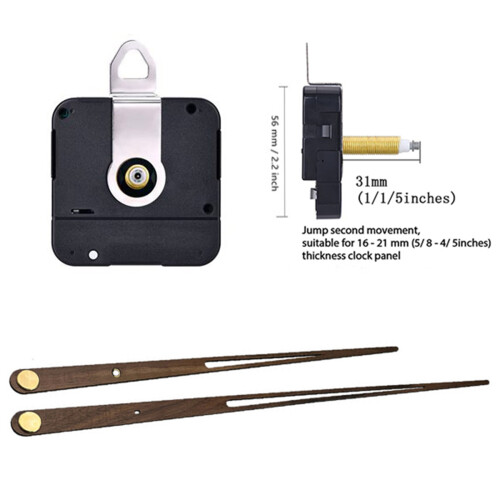 High Torque Clock Movement Mechanism Quartz Clock Walnut Wood 31mm 2