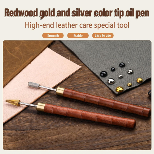 2pcs Leather Edge Dye Pens, Leather Edge Roller Pen Applicator, 1