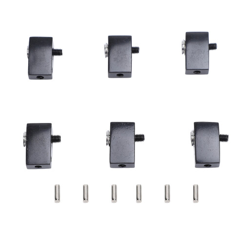 6 Stück Split Typ Sperrnut für kopflose Gitarre schwarz 2