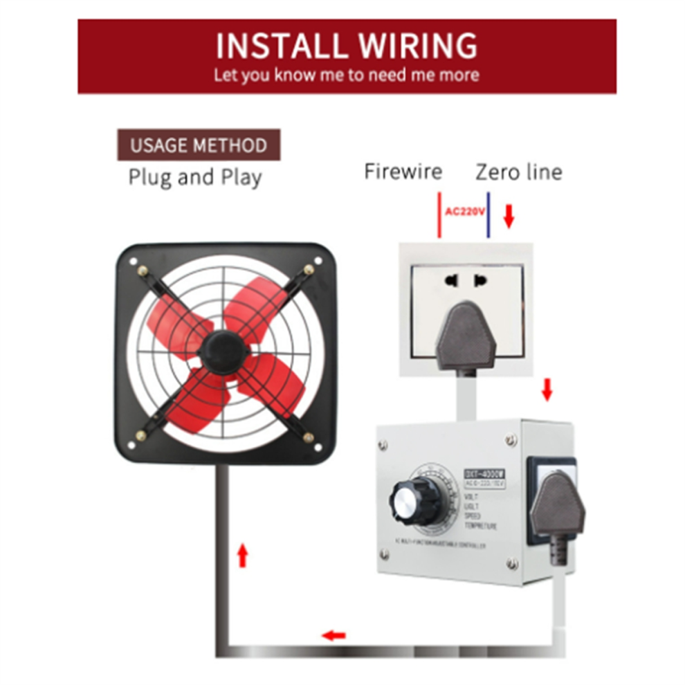 4000W Voltage Controller Adjustable Scr Dimmer Uk Plug 4713596602294