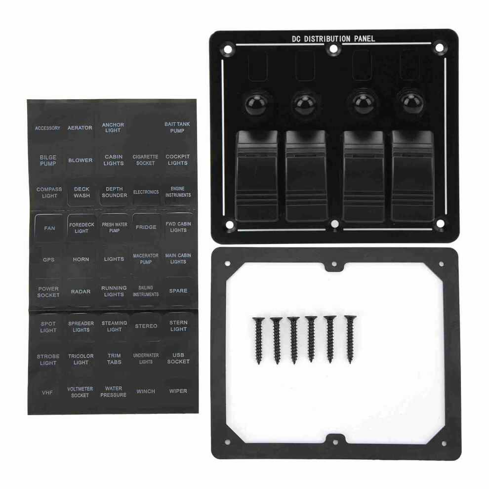 4 Gang Rocker Switch Panel 12Â24V On Off Toggle 9121376052118