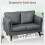 Homcom (Grey) HOMCOM Small Sofa, Loveseat Sofa for Bedroom, Home Office 7