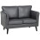Homcom (Grey) HOMCOM Small Sofa, Loveseat Sofa for Bedroom, Home Office 2