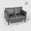 Homcom (Grey) HOMCOM Small Sofa, Loveseat Sofa for Bedroom, Home Office 3