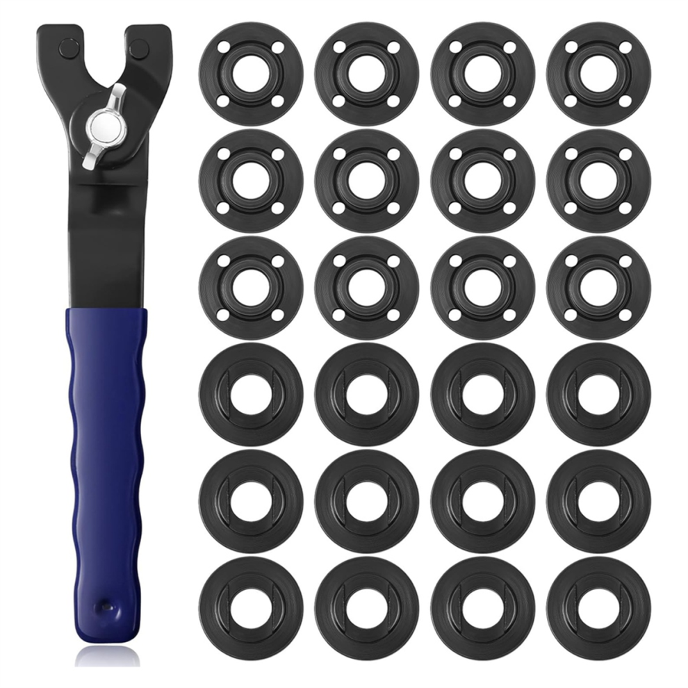 25Pcs Angle Grinder Nut Angle Grinder Wrench Kit Blue 4713596611456