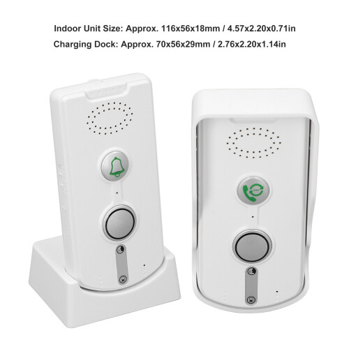 Timbre de portero automático 1800mAh 116x56x18mm blanco 1
