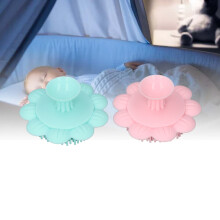 2pcs Baby Shampoo Brush with Suction Cup Handle, Sunflower Shaped, Green & Pink