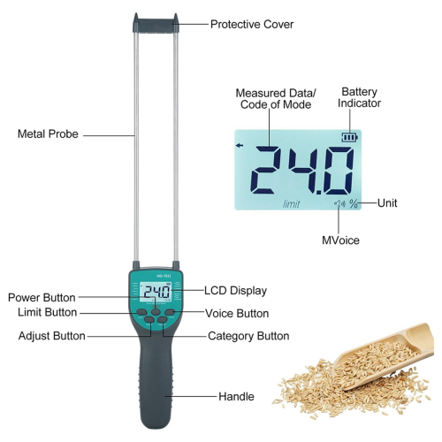 Hay Moisture Tester Digital Grain Moisture Content Meters Measurable 2