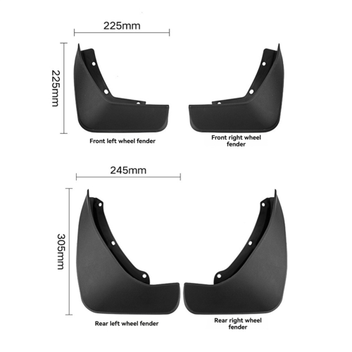 4Pcs Car Front+Rear Wheel Flaps Guard Splash Flap Mudguards 1