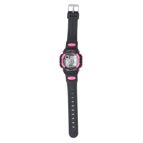 Pink Kinder Digital-Sportuhr, 30m wasserdicht, LED-Timer, 38mm 2