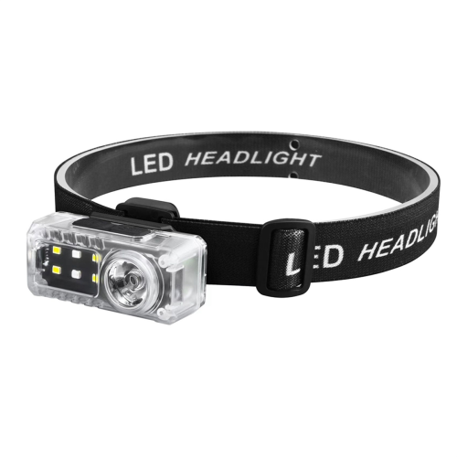 Led Headlamp Motion Sensor Camping Fishing Lantern with Warning Lamp