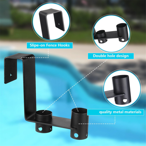 4 Pcs x Pool Fence Hooks, Pool Tool Organizer 2