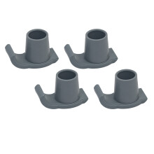4 piezas de esquís deslizantes de goma para andador, 8x5 cm, gris