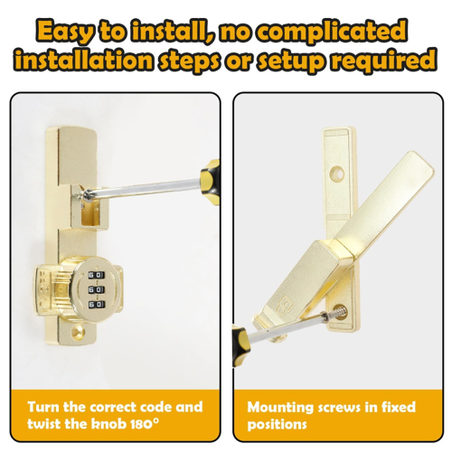 Barn Door Lock, Flip Latch Lock with 3 Digit Combination 2