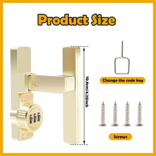 Barn Door Lock, Flip Latch Lock with 3 Digit Combination 1