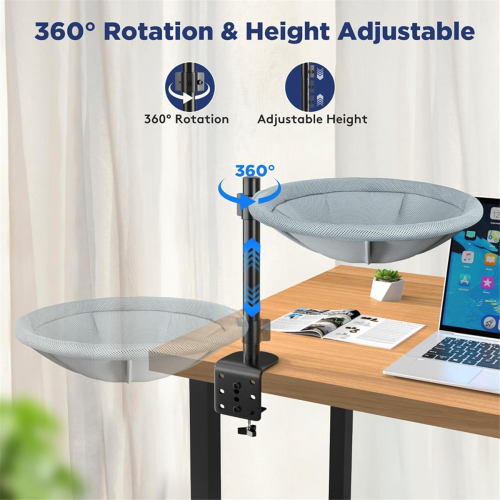 Cat Desk Bed 60 Rotating & Height Adjustable Cat Hammock Perch, 2