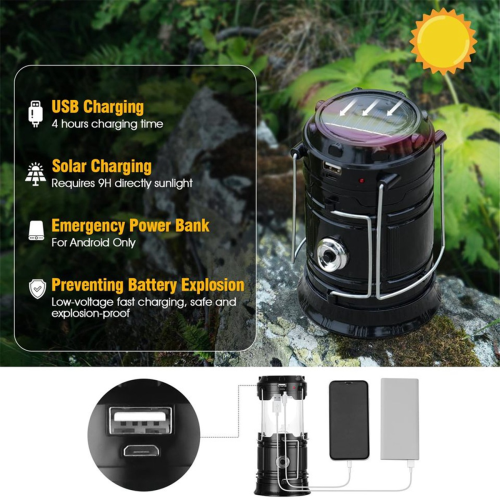 4pc Solar Camping Lights, USB Charging Lights 2