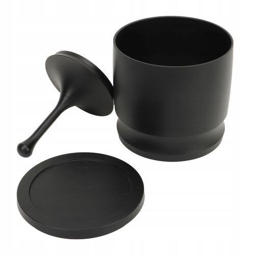 58 mm Aluminium-Dosierbecher mit Ring, Schwarz/Silber 2