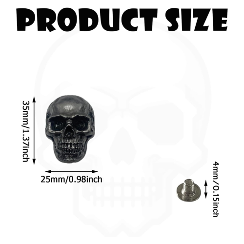 Skull Stud DIY Rivet Conchos for DIY Crafts Making Ancient Silver 1