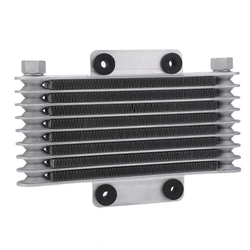 8 Row Motorcycle Oil Radiator Silver 125ml Low 1