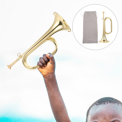 Small Trumpet Bugle Brass Golden Horn Simple Beginner Wind Instrument 1