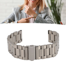 20 mm Mattes Edelstahl-Uhrenband Ersatz mit Werkzeug für Damen und Herren Silber