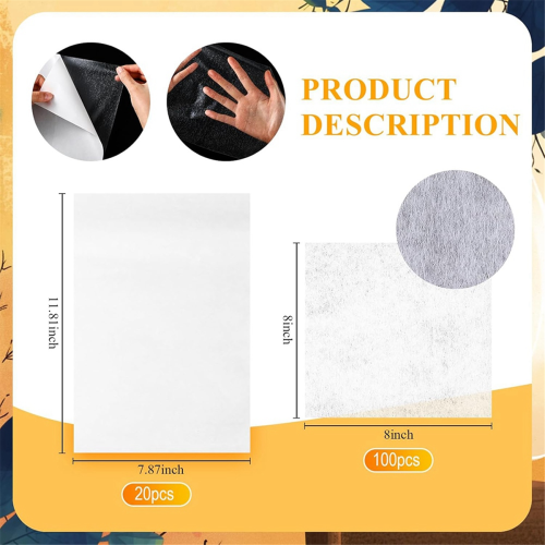 20 Pcs Double Sided Iron on Adhesive Sheets for DIY Craft 2