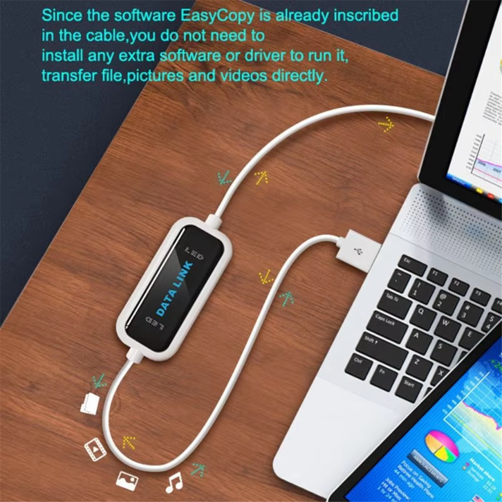 Usb Pc To Pc Sync Link Net Direct Data File Transfer Bridge Led Cable 4713596652206