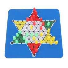 Chinese Checkers Game Set with Rubber Board, 3 Colors Checkers & Storage Bag