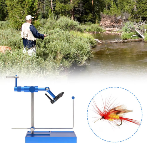 Fly Tying Vise Rotary Artificial Fly Making Bait Tools Blue 1