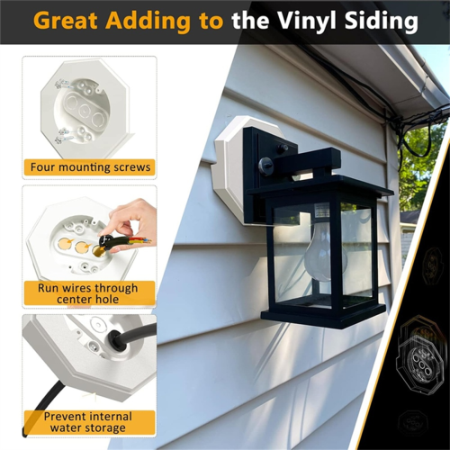 Siding Mounting Block Kit with Built-in Electrical Box 2