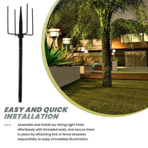 String Light Poles String Yard Light Poles Outdoor String Light Poles 2
