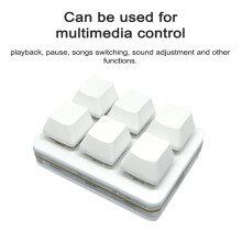6-Tasten USB-Shortcut-Tastatur 110 x 55 x 30 mm Schwarz/Weiß