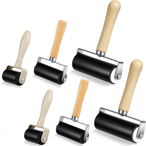 6-Piece Rubber Roller for Adhesive Printing, Ink Block Paper