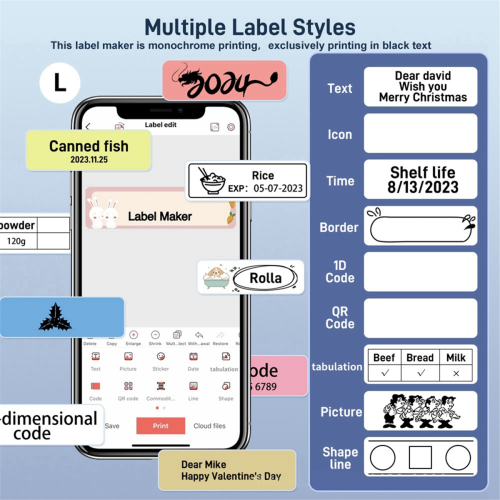 Label Maker Machine - Bluetooth, Multifunctional Pink 2