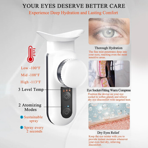 Heated Nano Eye Mist Sprayer,Eye Mister White 2