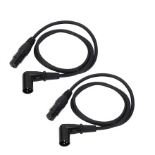 XK042L 2er-Pack XLR-Mikrofonkabel 0,3 m schwarz 3-Pin M-F