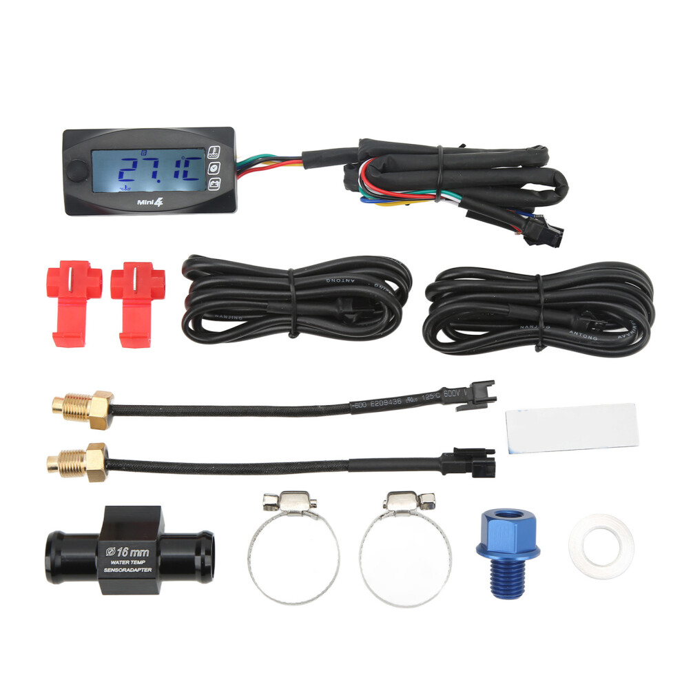 4 in 1 Motorcycle Voltage Temperature Gauge Time-image-OPC-PJ9VTZS-NEW