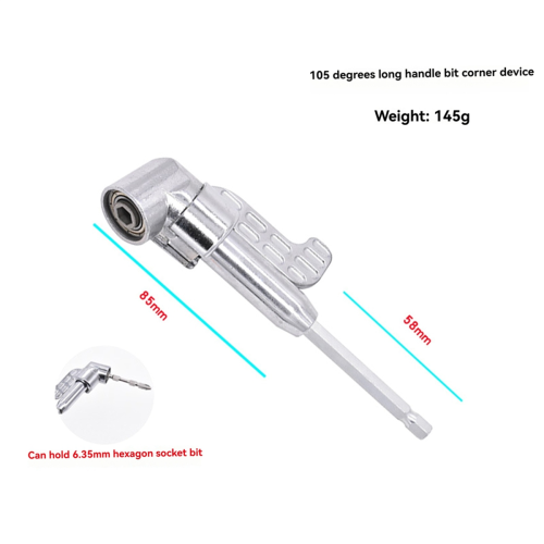 105 Degree Right Angle Drill Adapter Kit with Bend Screwdriver 2