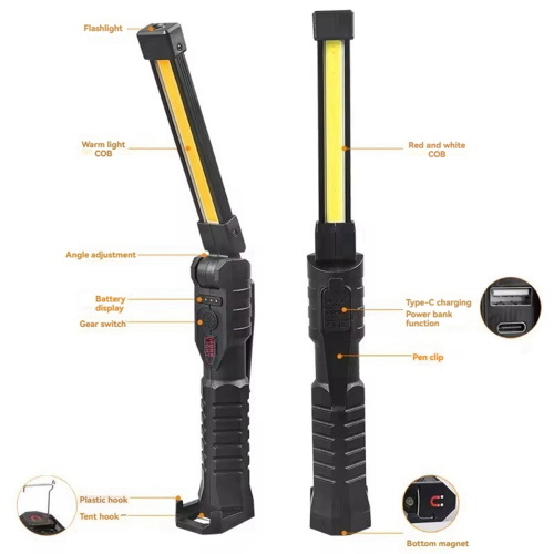 USB Rechargeable LED Work Light COB Lantern with Power Capacity 2