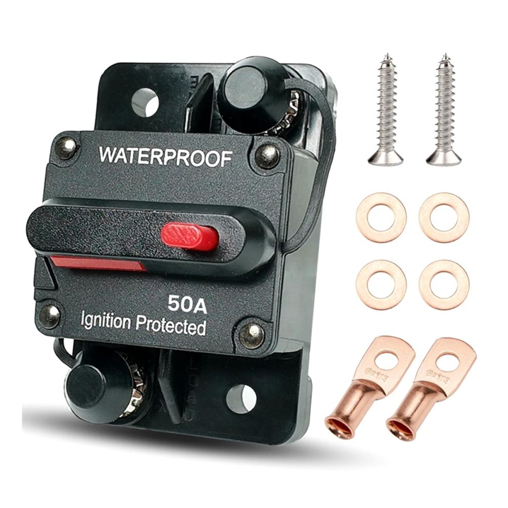 50 Amp Automotive Circuit Breaker With Manual Reset, Fuse Holder 4712205943803