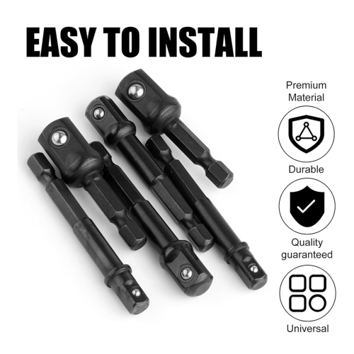 Impact Socket Adapter Set,1/4,1/2,3/8 In Impact Driver Conversion Set 1