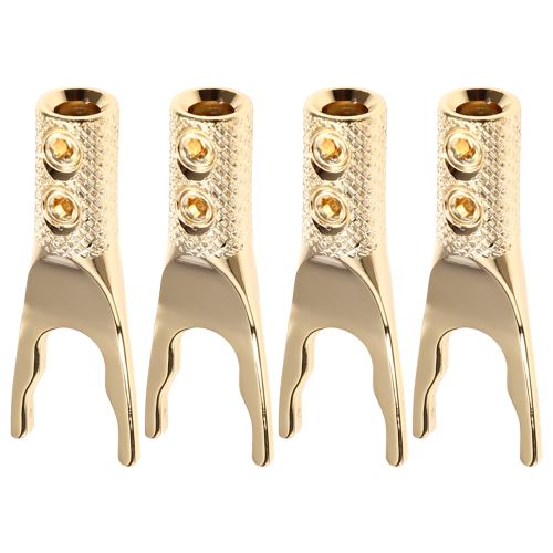 Plug Rhodium Plated Fork Loudspeaker Cables Speaker Cable Connector 2