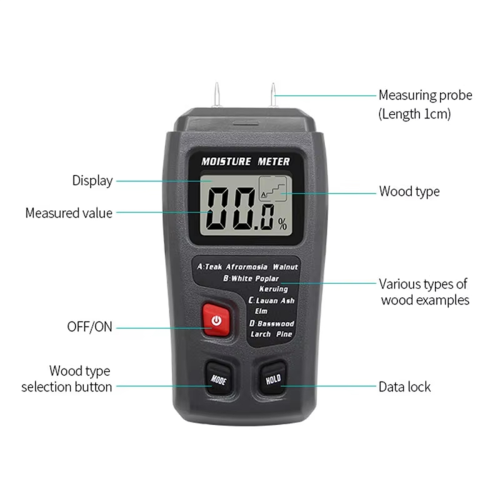 EMT10 Hygrometer Accurate Large LCD Display Wood Moisture Tester 2