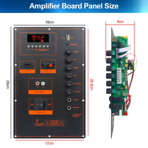 2x50W High Power -Bluetooth Amplifier Board Trolley Speaker 1
