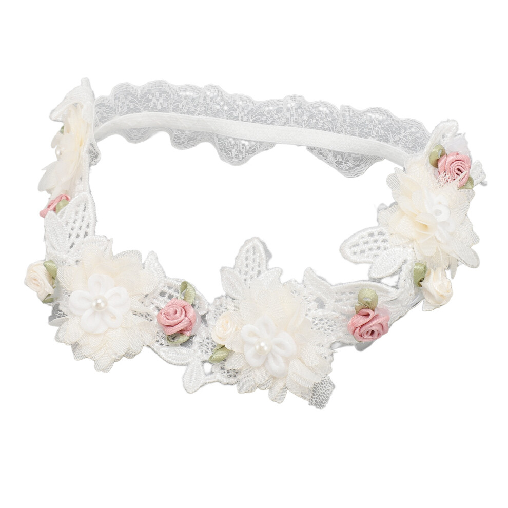 Stretchy Lace Baby Headband Infant Baptism Toddler Christening Hair Prop