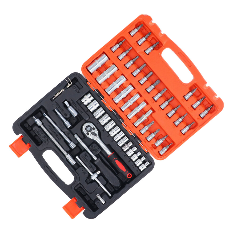 53-Piece 1/4 Inch Drive Socket Set With Ratchet Wrench & Extensions 8741331453647