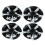 8 Inch Wheel Hub Cap Black Fully Wrap Hubcap Rim 2