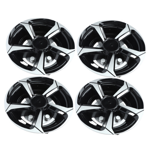 8 Inch Wheel Hub Cap Black Fully Wrap Hubcap Rim 1