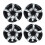 8 Inch Wheel Hub Cap Black Fully Wrap Hubcap Rim 1